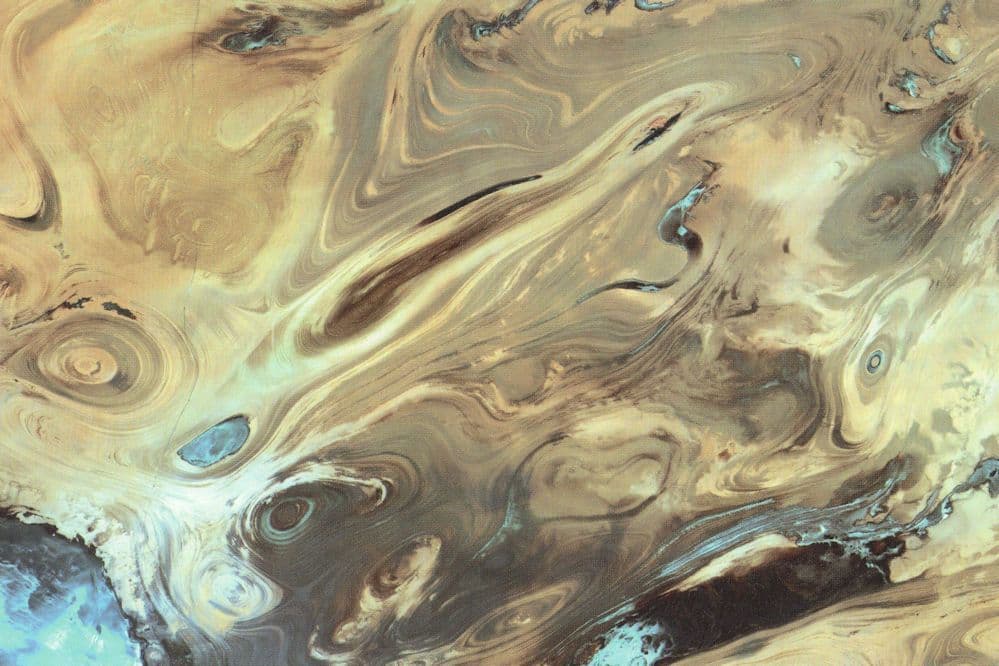 Iran Middle East Great Salt Desert Photo From Space Satellite Postcard