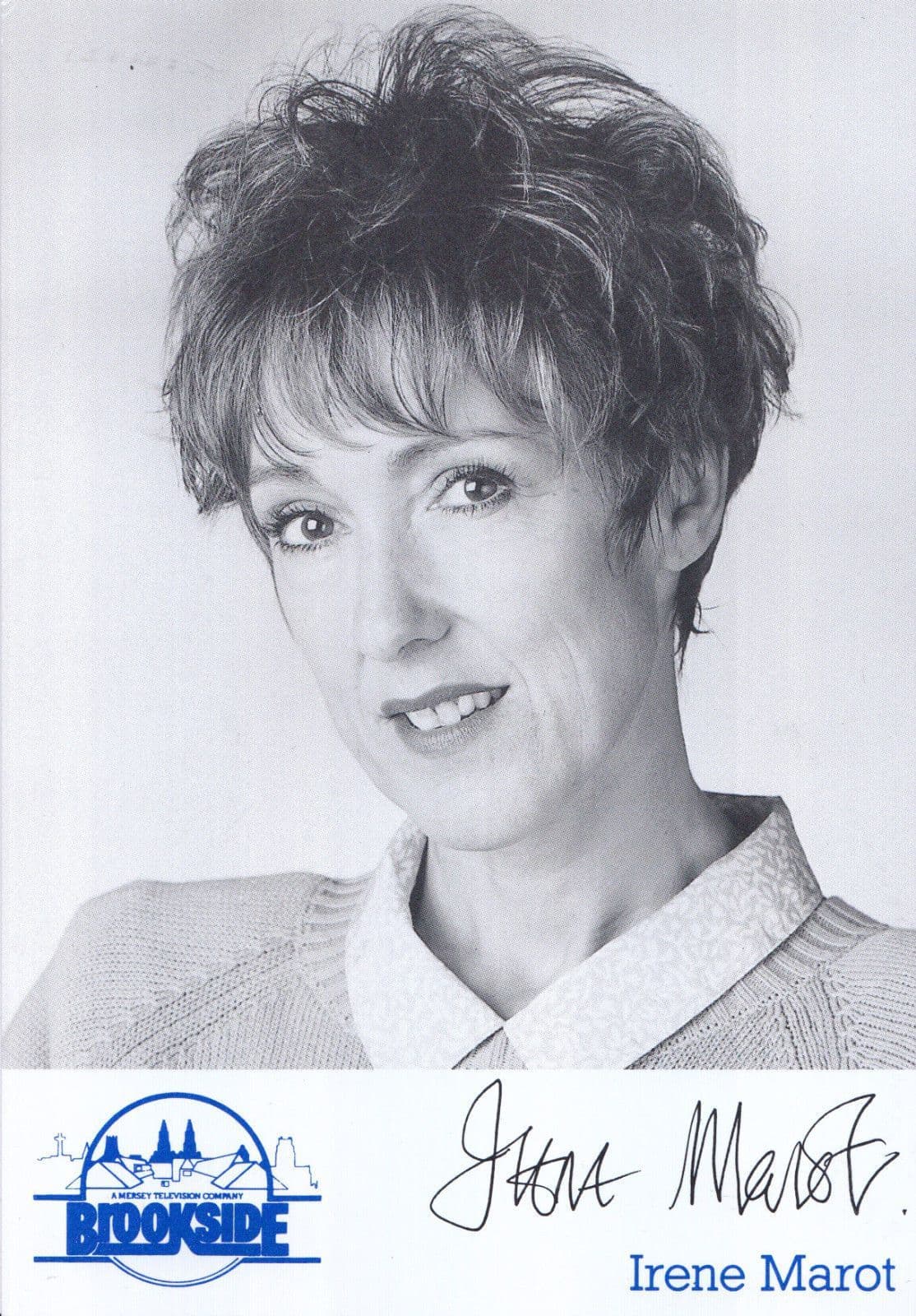 Irene Marot Printed But Hand Signed Apperance Brookside Cast Card Photo