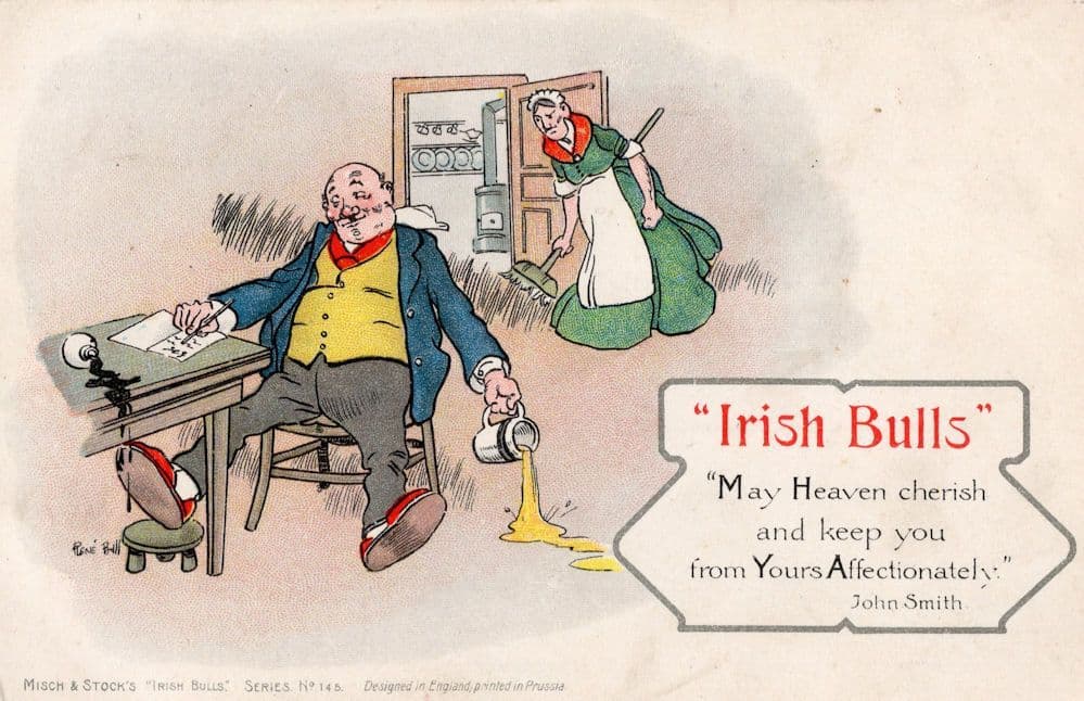 Irish Bulls Antique John Smith Alcohol Pint Beer Old Comic Postcard