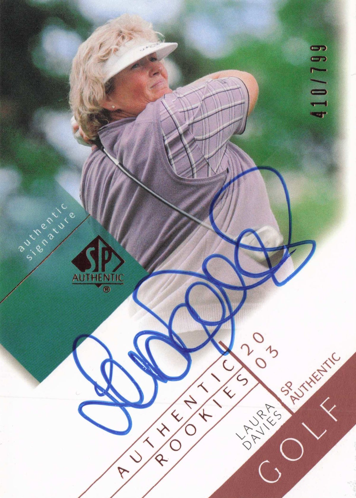 Laura Davies 2003 Authentic Rookies Golf Hand Signed Autograph Photo Card