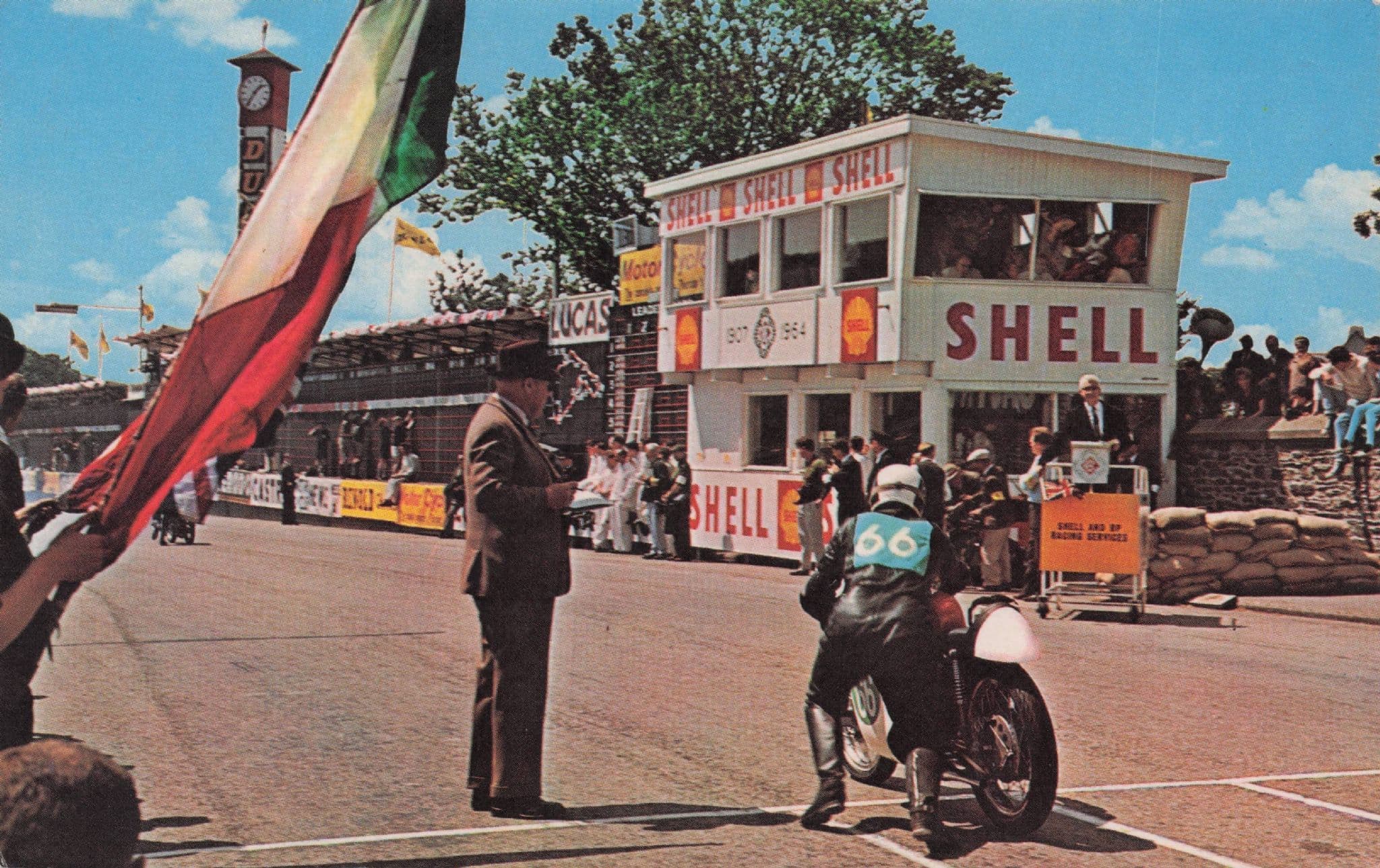 Isle Of Man Shell Petrol Garage Advertising TT Races Postcard