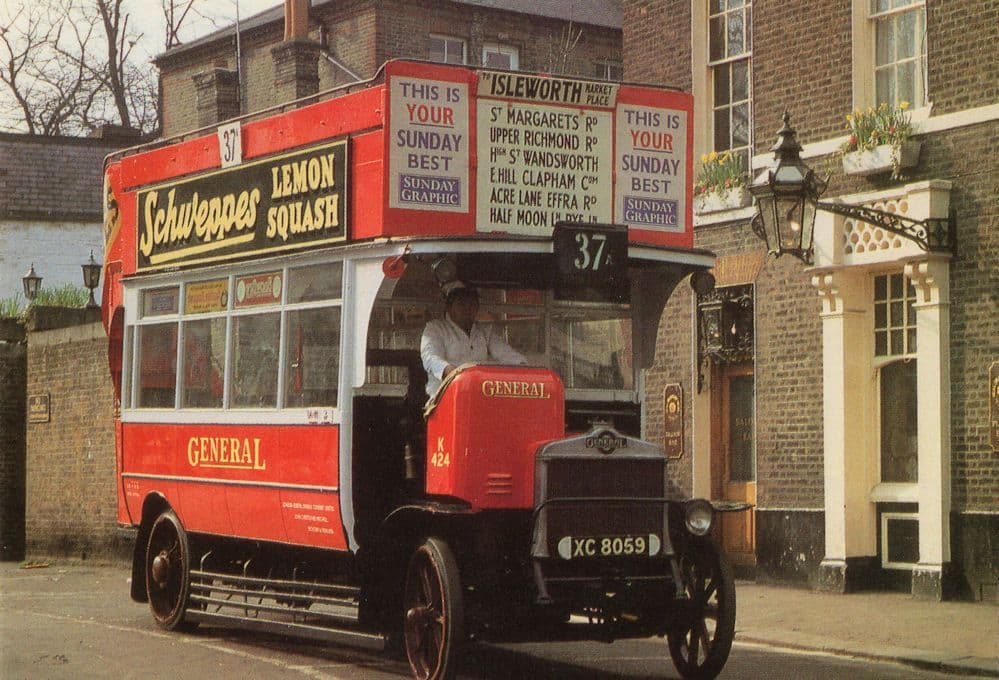 Isleworth Market K-Type Motor Bus AEC Chassis London Museum Postcard