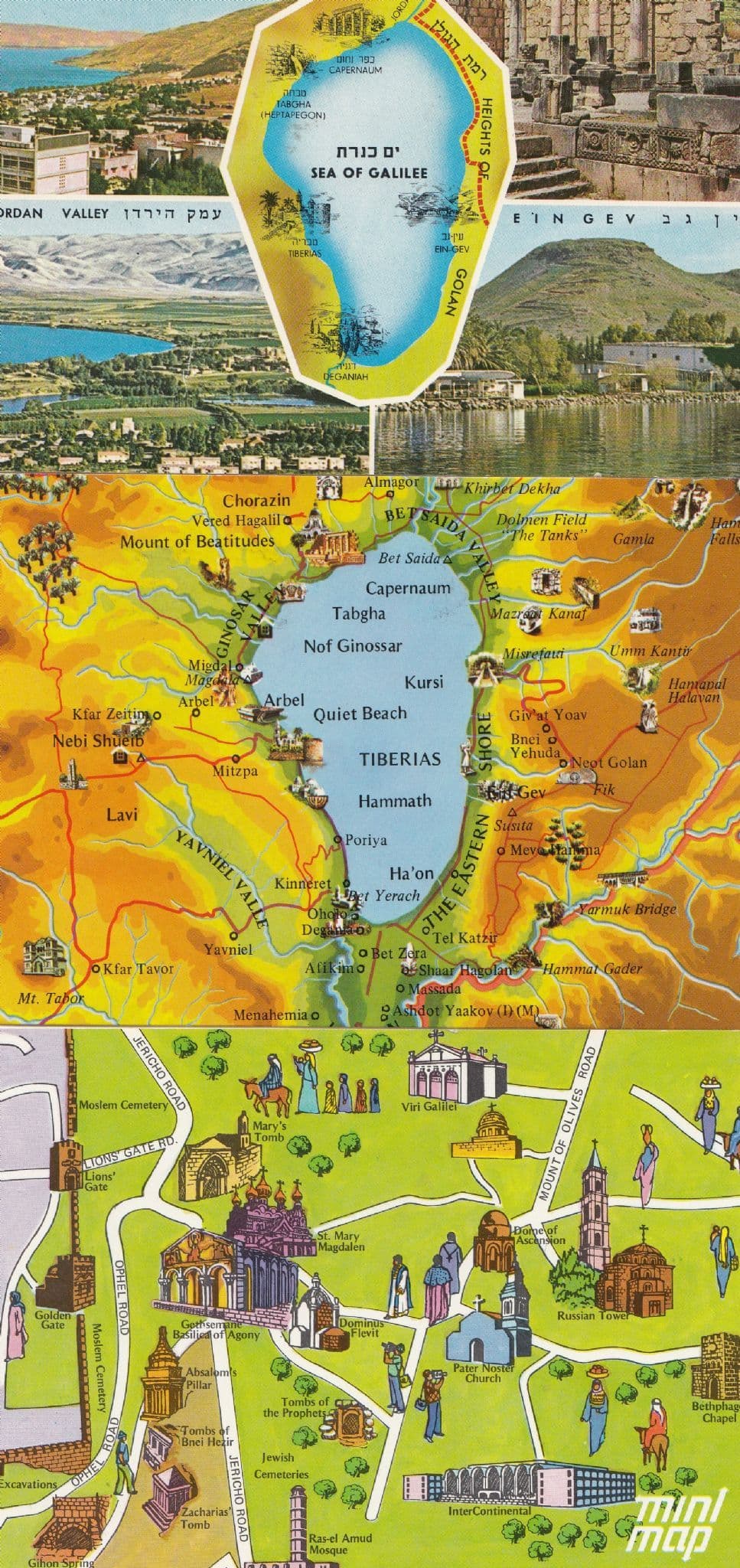 Israel 6x Map Postcard Collection