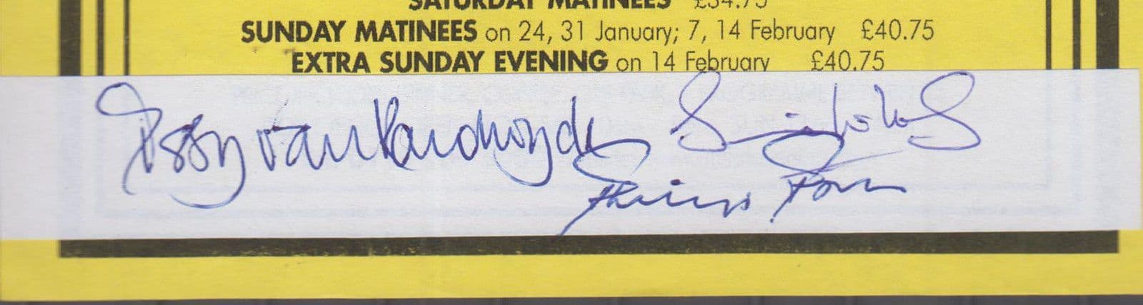 Issy Van Randwyck of Downtown Abbey Simon Williams Sonning Signed Theatre Flyer