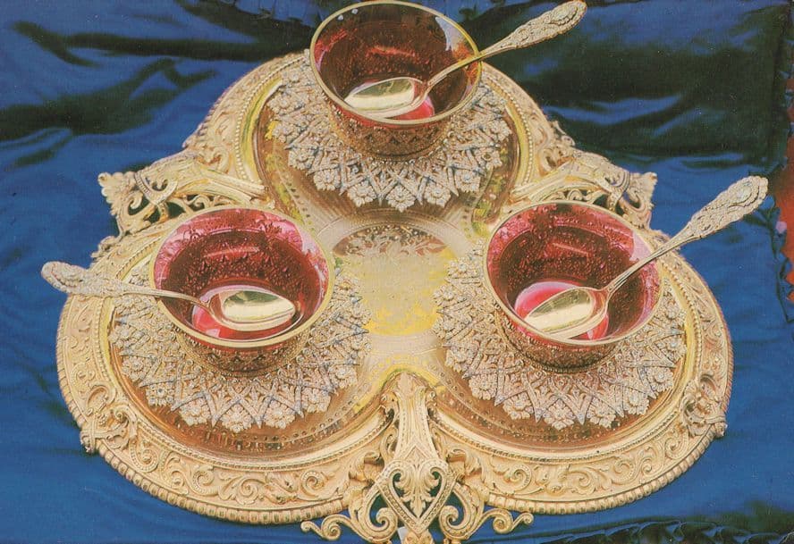Istanbul Encrusted Diamonds Antique Dinner Set Turkey Postcard