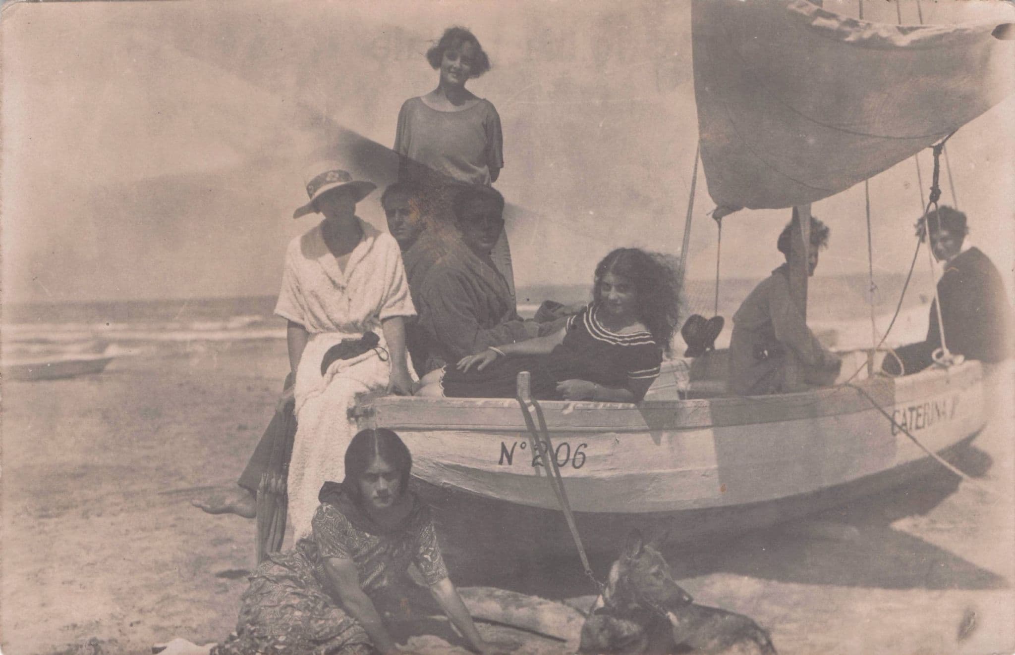 Italian 1923 Fishing Trip Boat Antique Italy Postcard