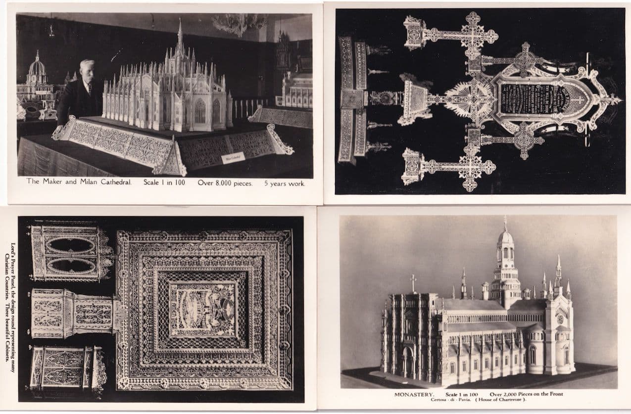 Italian Monastery Cathedral 4x Scaled Model etc Postcard s