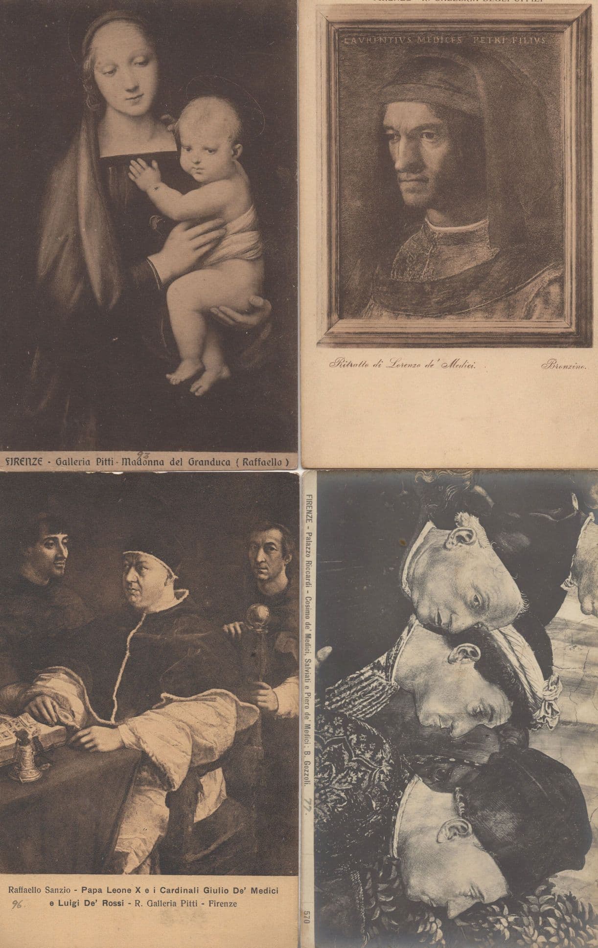 Italian Papa Leone X Firenze 4x Antique Italian Painting Postcard s