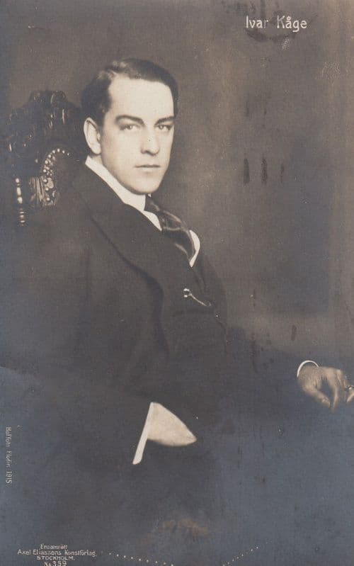 Ivar Cage Swedish Silent Film Actor 1918 WW1 Postcard