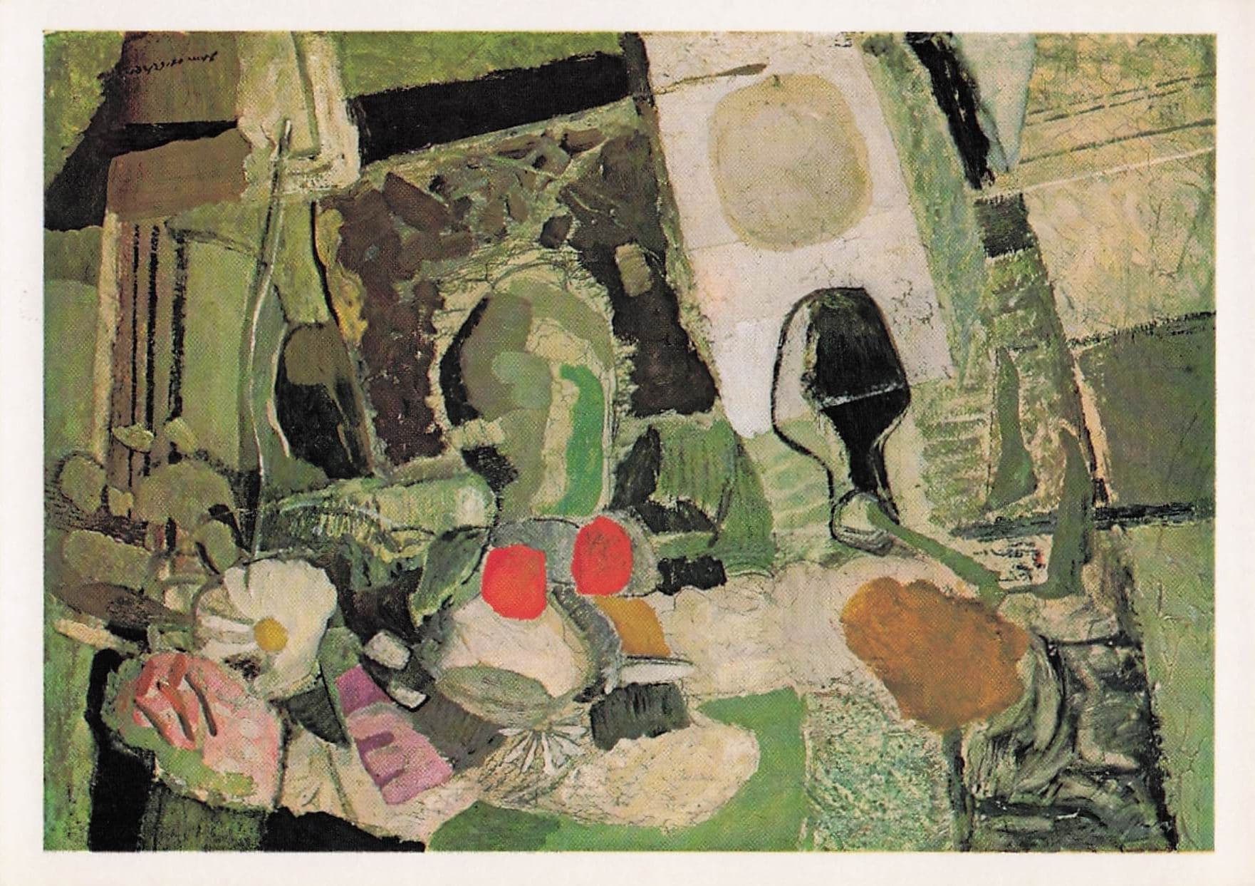 Ivor Hitchens Autumn Composition Flowers On A Table Painting Postcard