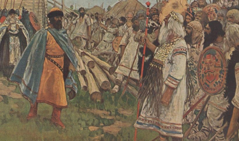 Iwanoff Border Post Of The Moscow Empire Old Russian Painting Postcard