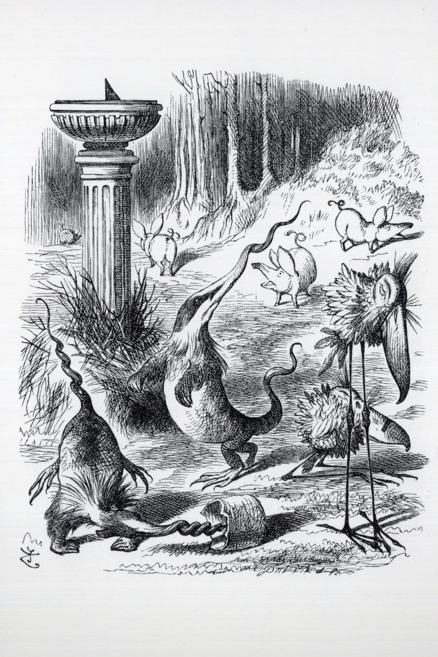 Jabberwocky of Red Queen Alice In Wonderland Book Postcard