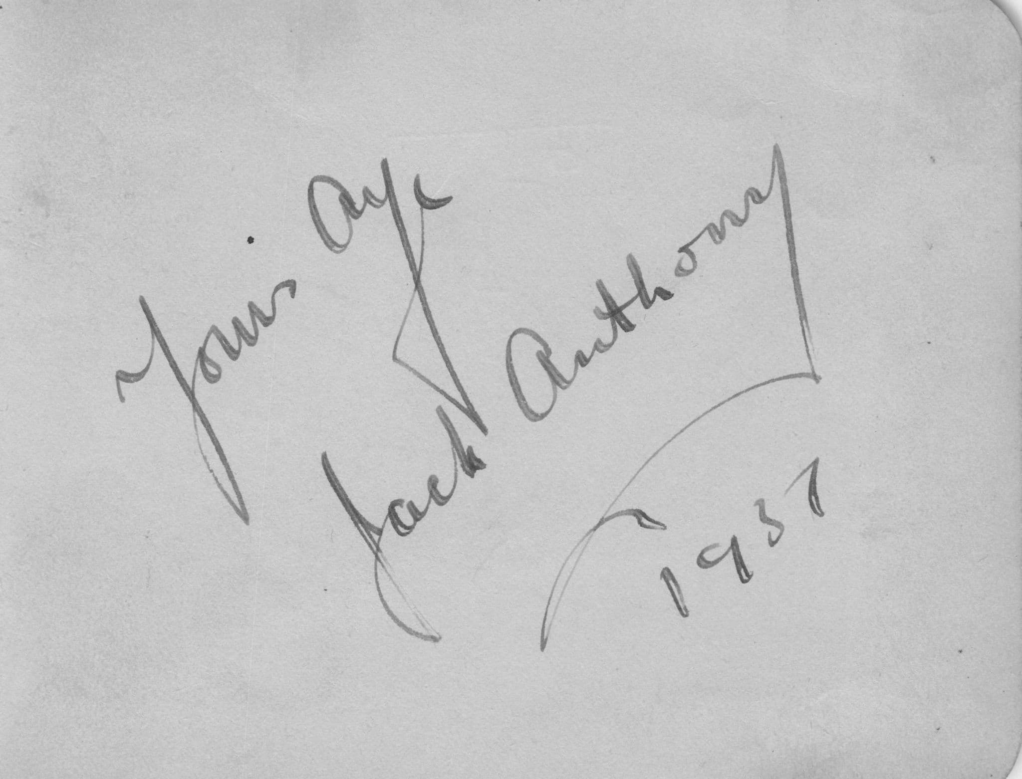 Jack Anthony Old Scottish Actor John Gielgud Triple Signed Autograph Page