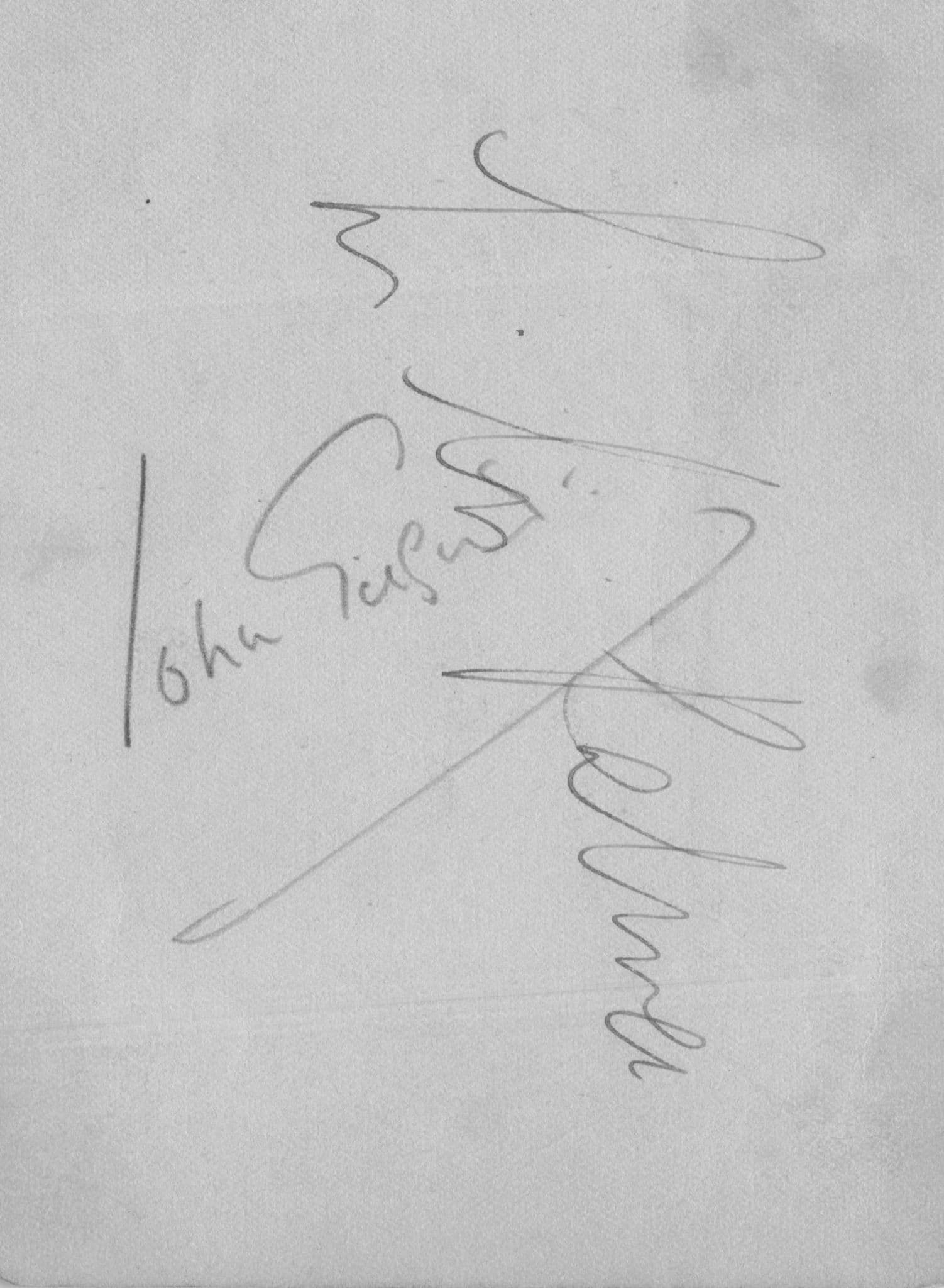 Jack Anthony Old Scottish Actor John Gielgud Triple Signed Autograph Page
