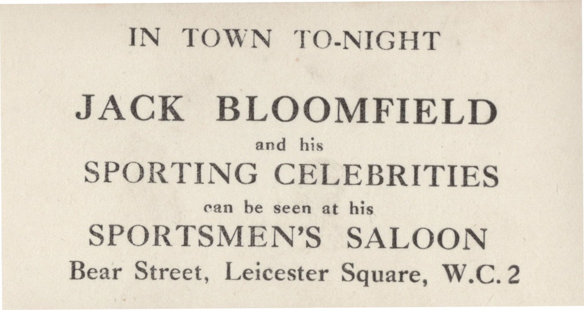Jack Bloomfield Boxer 1935 Photo London Invitation & Signed Autograph