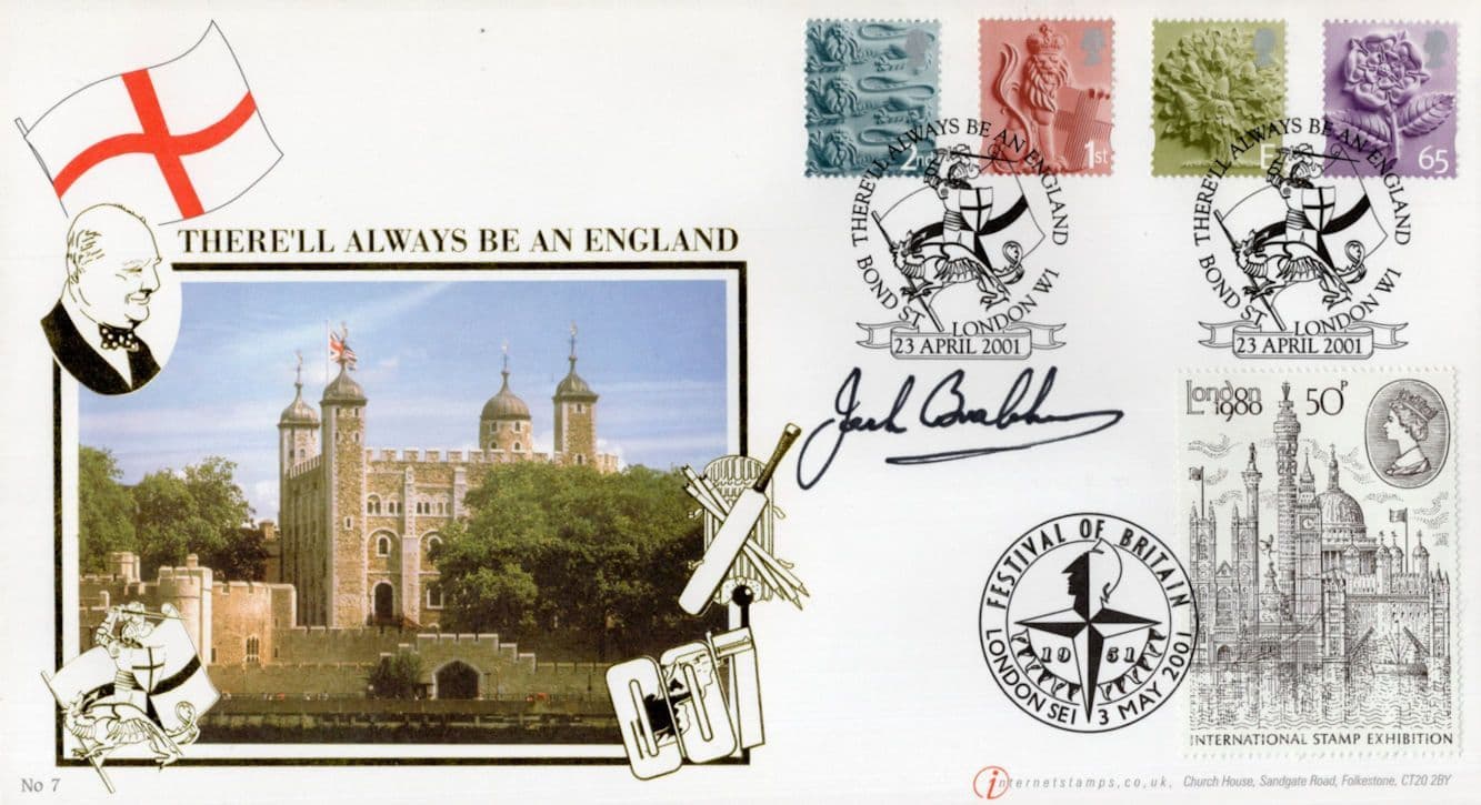 Jack Brabham F1 Motor Racing There'll Always Be An England Hand Signed FDC