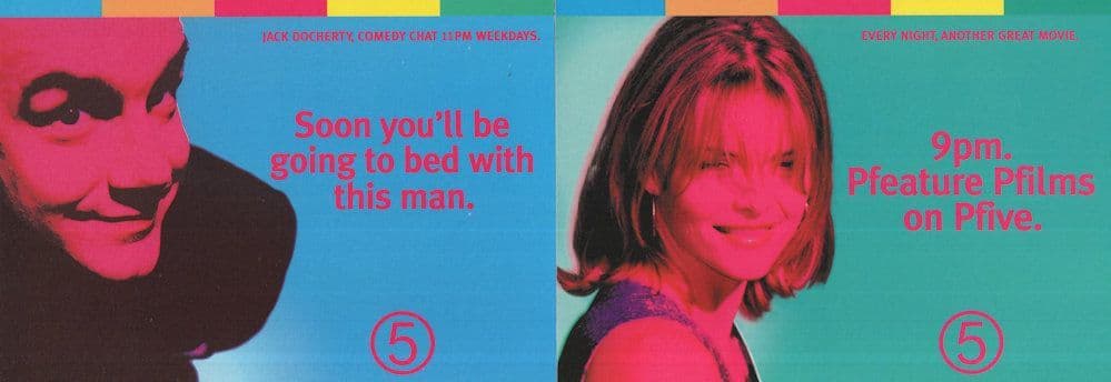 Jack Docherty Comedy Club Channel 5 2x Advertising Postcard