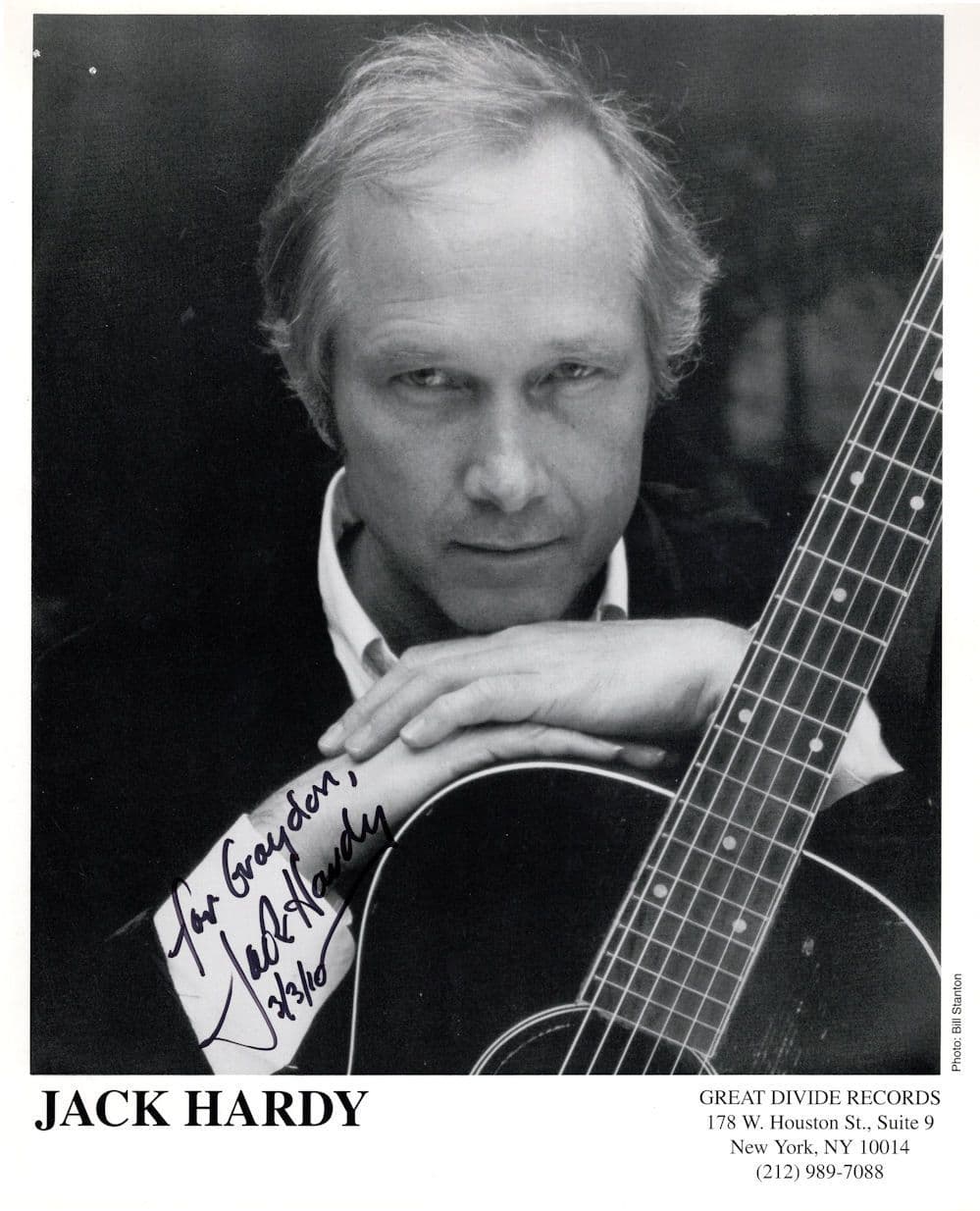 Jack Hardy American Musician Large 10x8 Hand Signed Photo