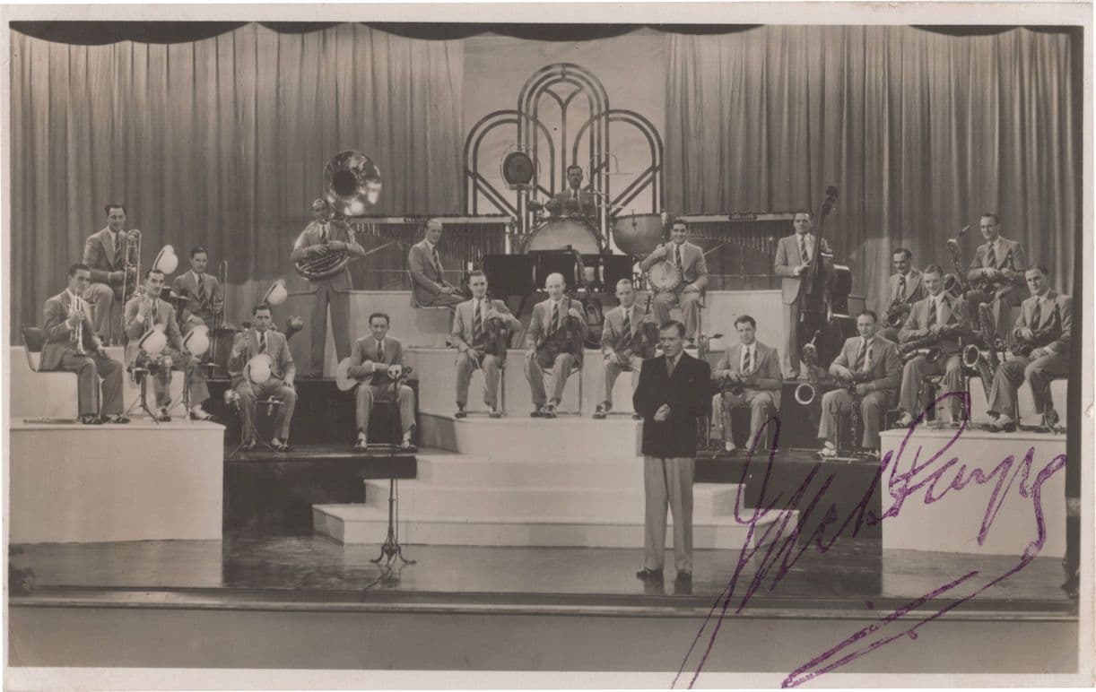 Jack Payne & BBC Big Band Orchestra Hand Signed Vintage Photo