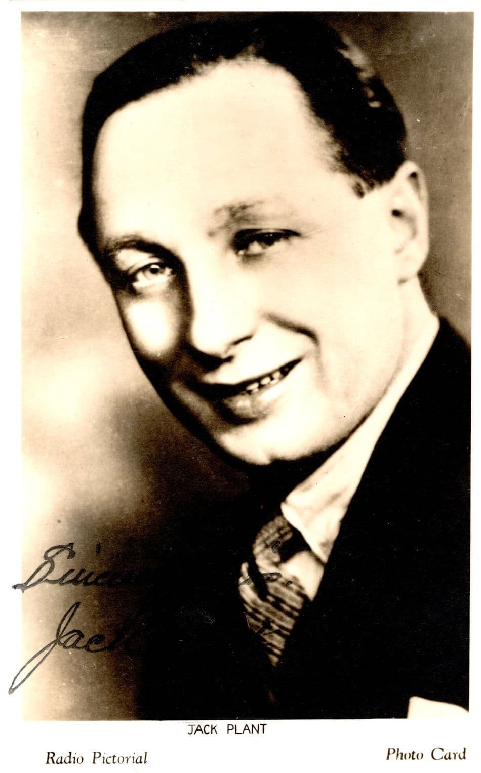 Jack Plant British Old Singer Radio Pictorial Hand Signed Photo