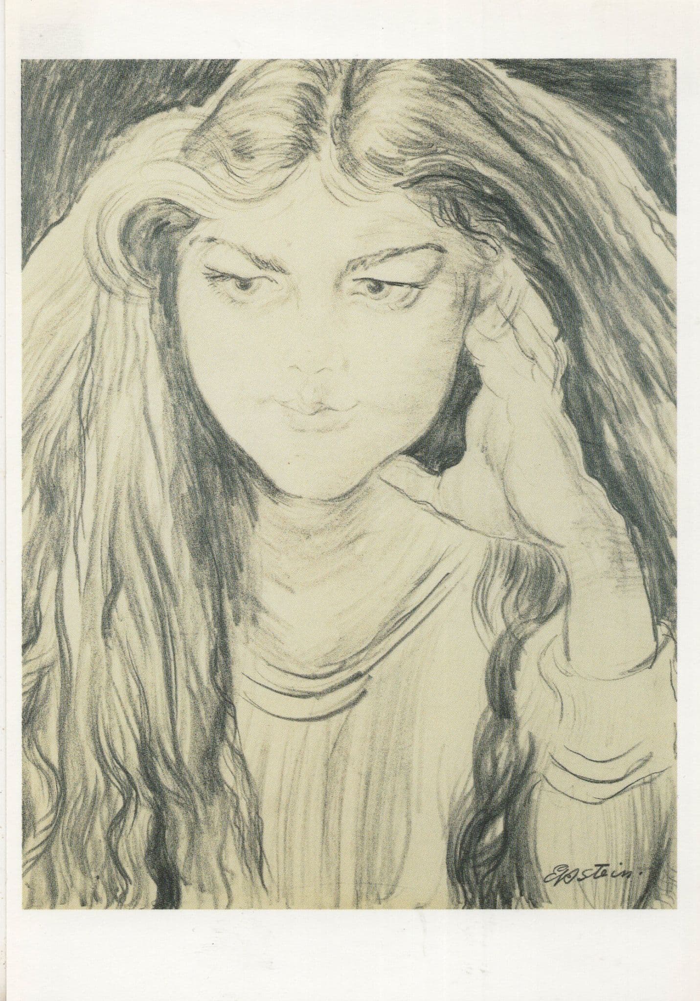 Jacob Epstein Portrait Of Kitty Walsall Gallery Rare Painting Postcard