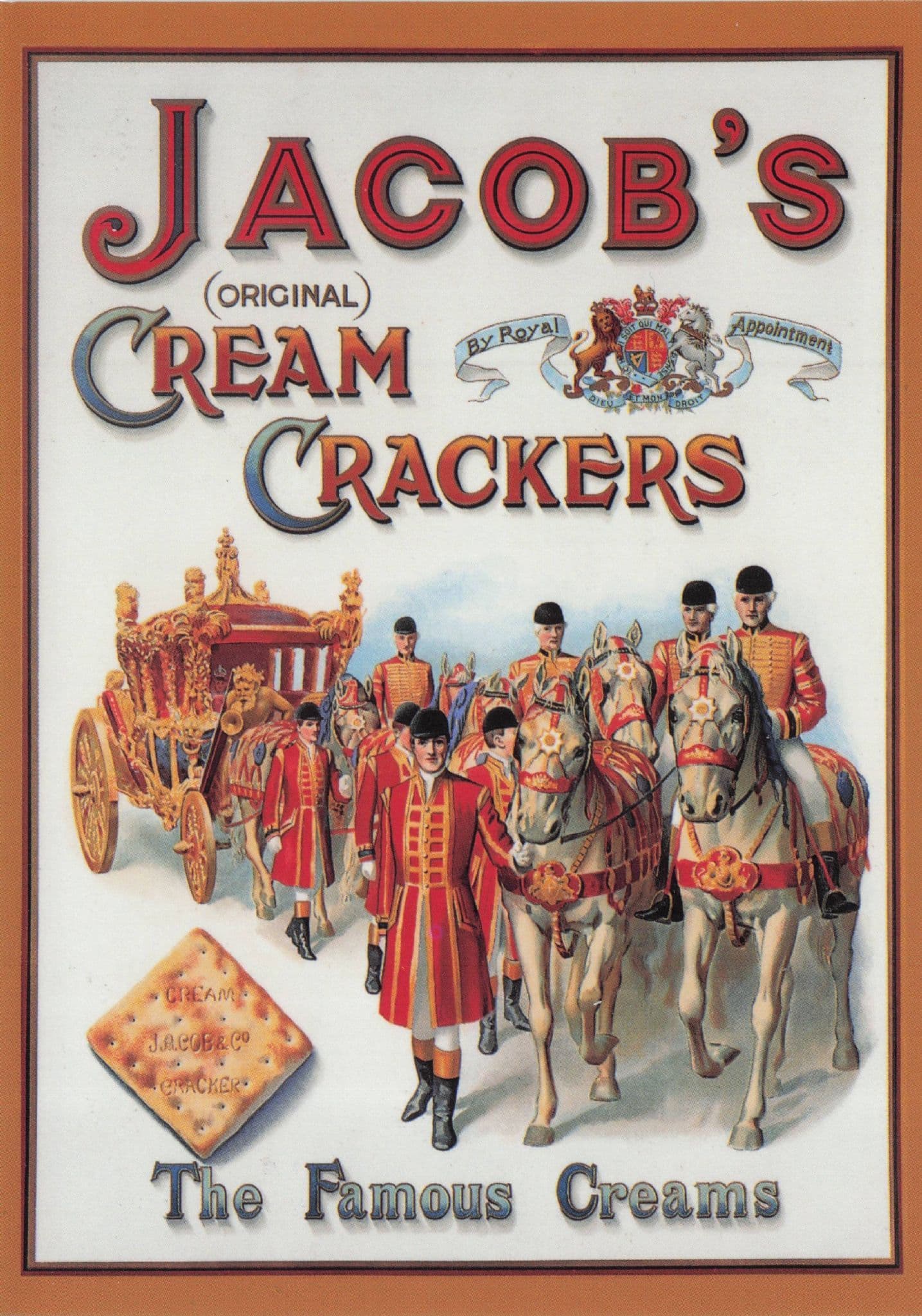 Jacob's Cream Crackers Biscuits Military Horse Advertising Postcard