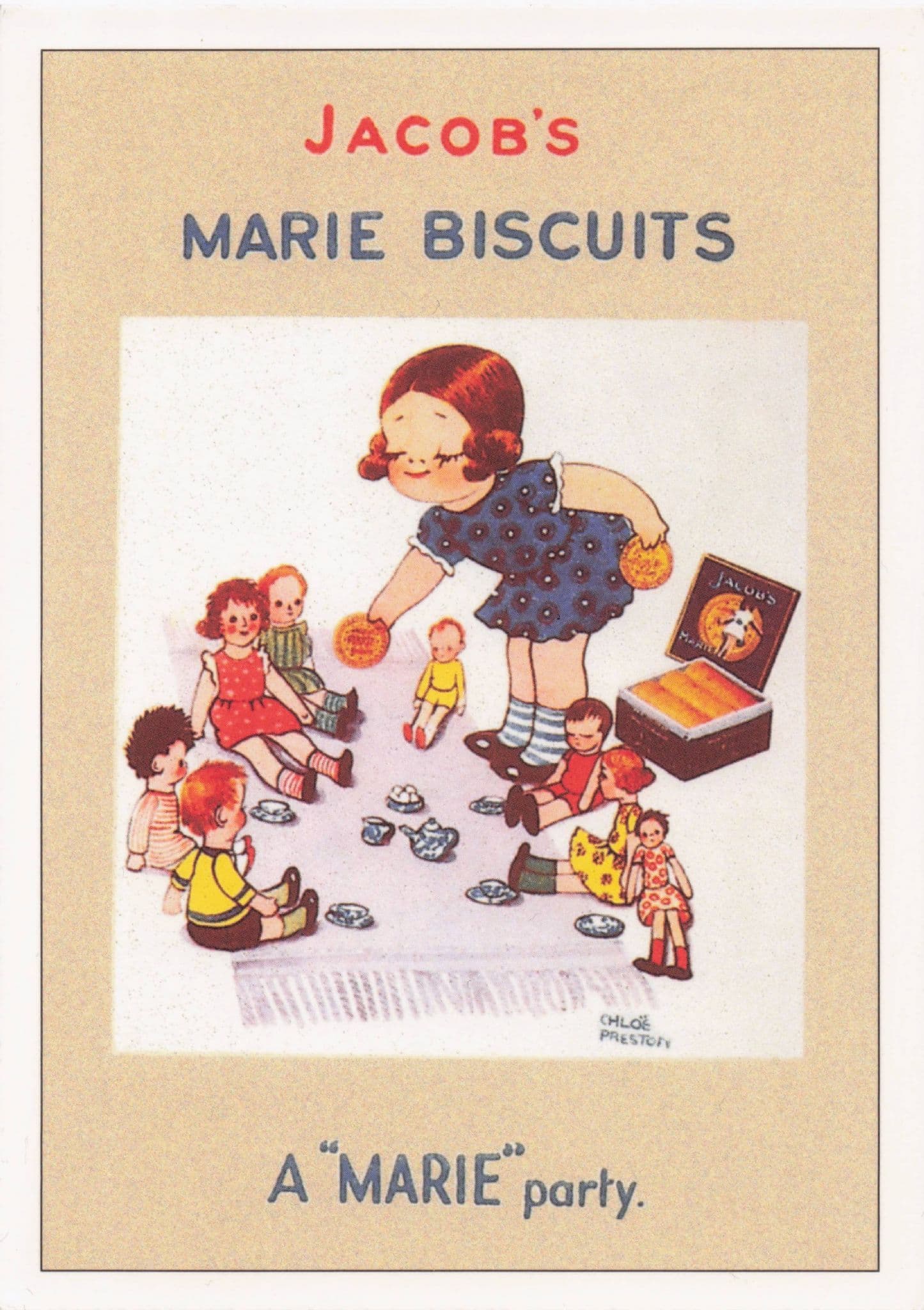 Jacob's Marie Childrens Biscuits Toy Dolls Poster Advertising Postcard