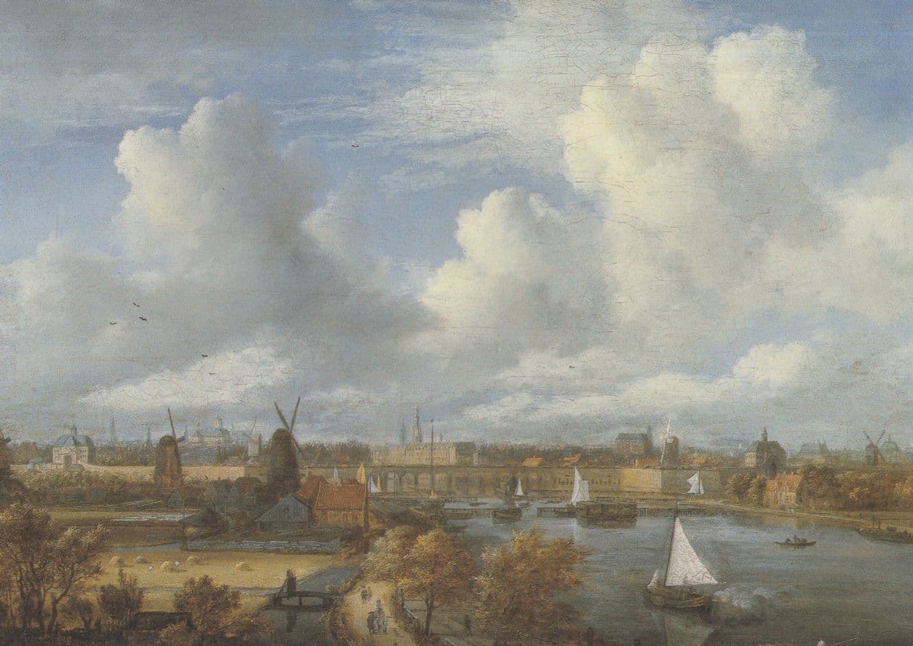Jacob van Ruisdael Amsterdam Aerial View Of Amstel Painting Postcard
