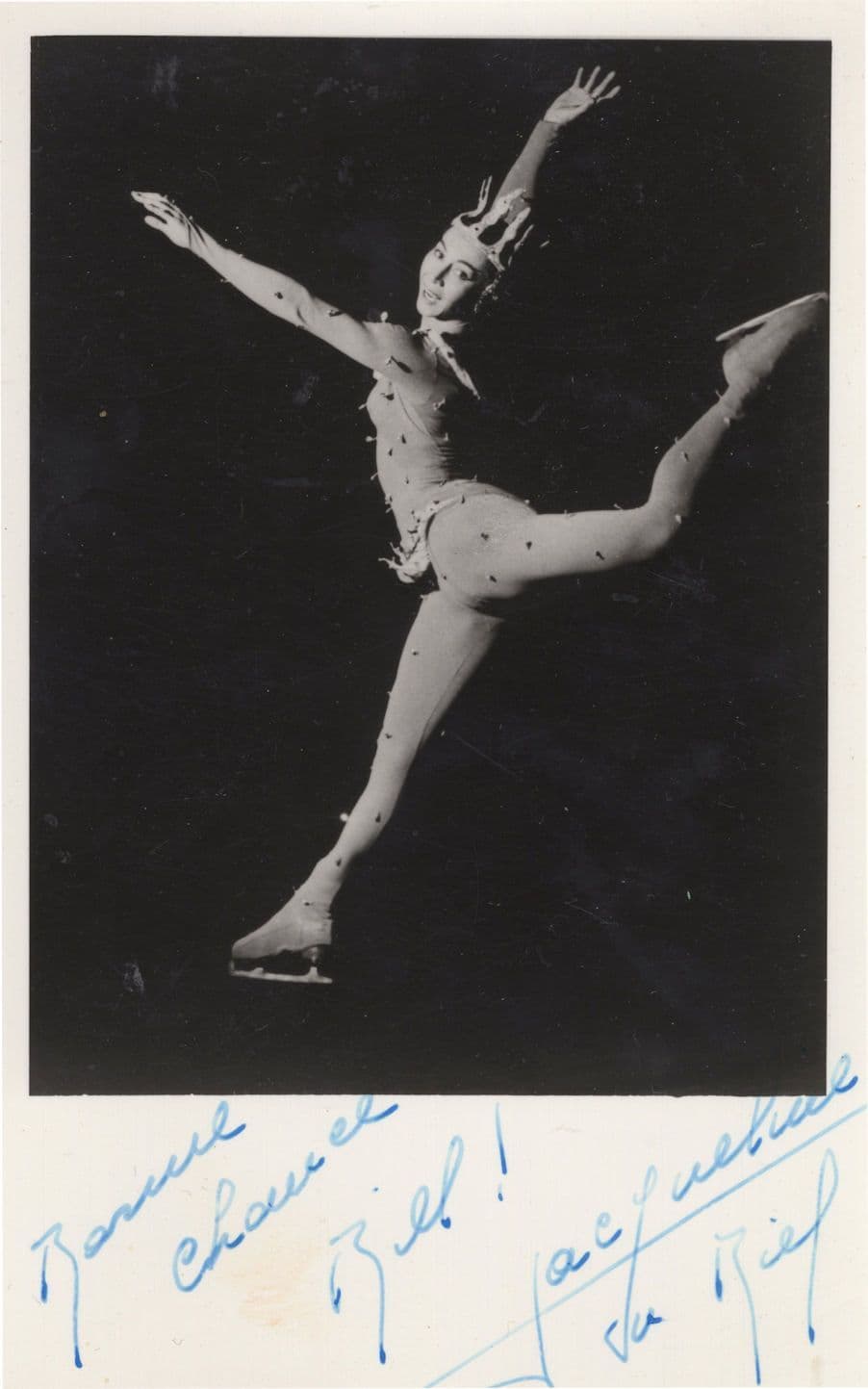 Jacqueline Du Rief French Antique Skating Skater Hand Signed Photo