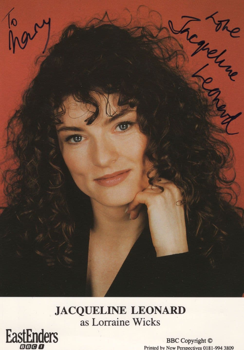 Jacqueline Leonard Eastenders Hand Signed Cast Card Photo