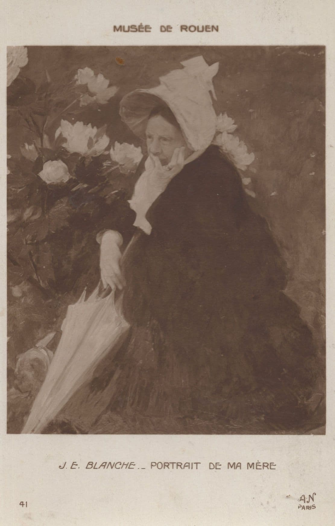 Jacques Emile Blanche Portrait De La Mere Old Painting Postcard