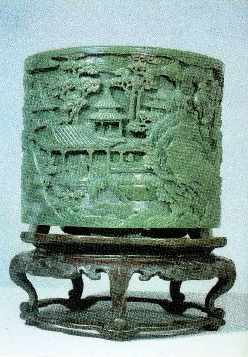 Jade Antique China Chinese Brush Pot Wells Bequest Postcard