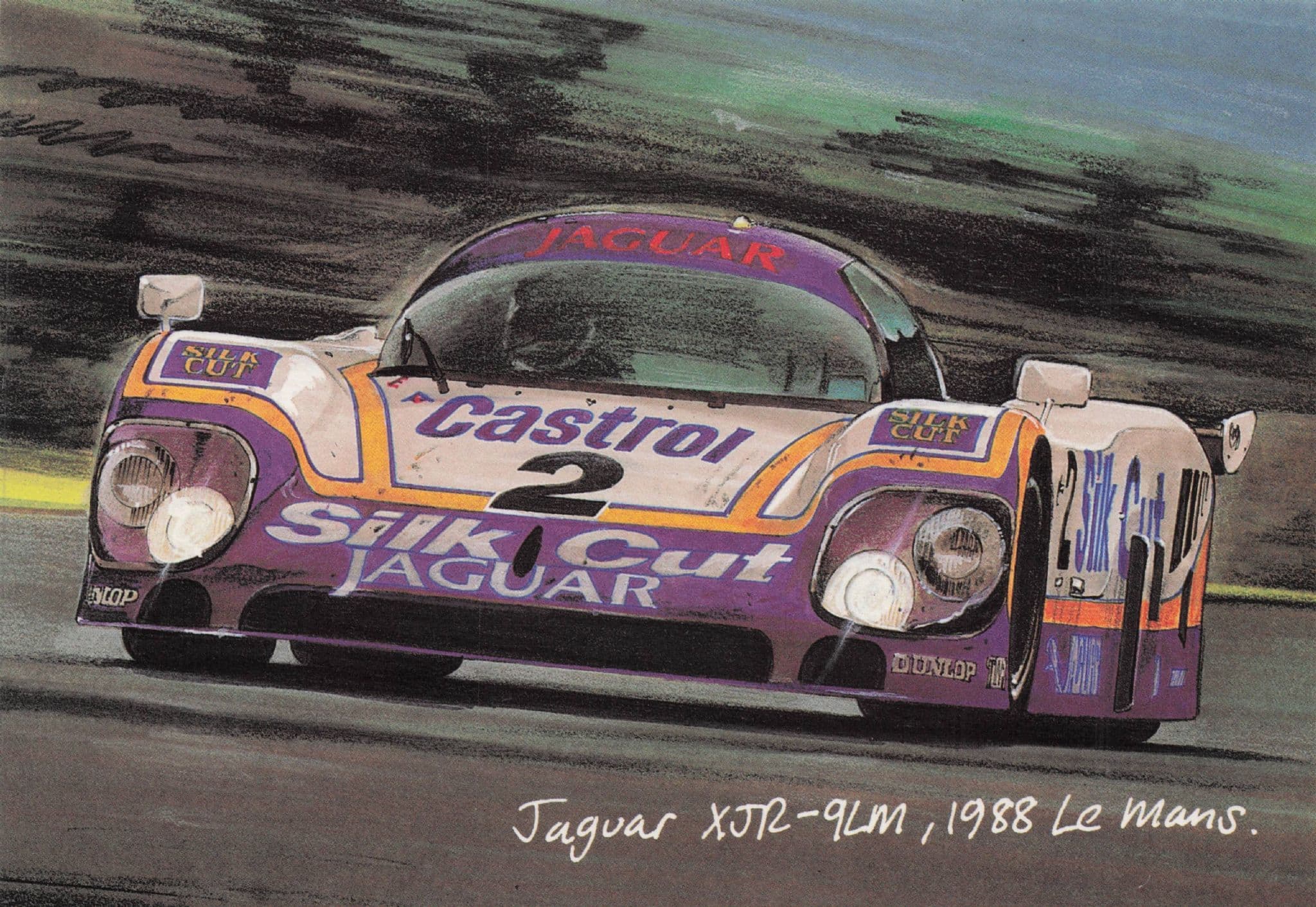 Jaguar XJR09LM Castrol Petrol Racing Car Le Mans 1988 Postcard