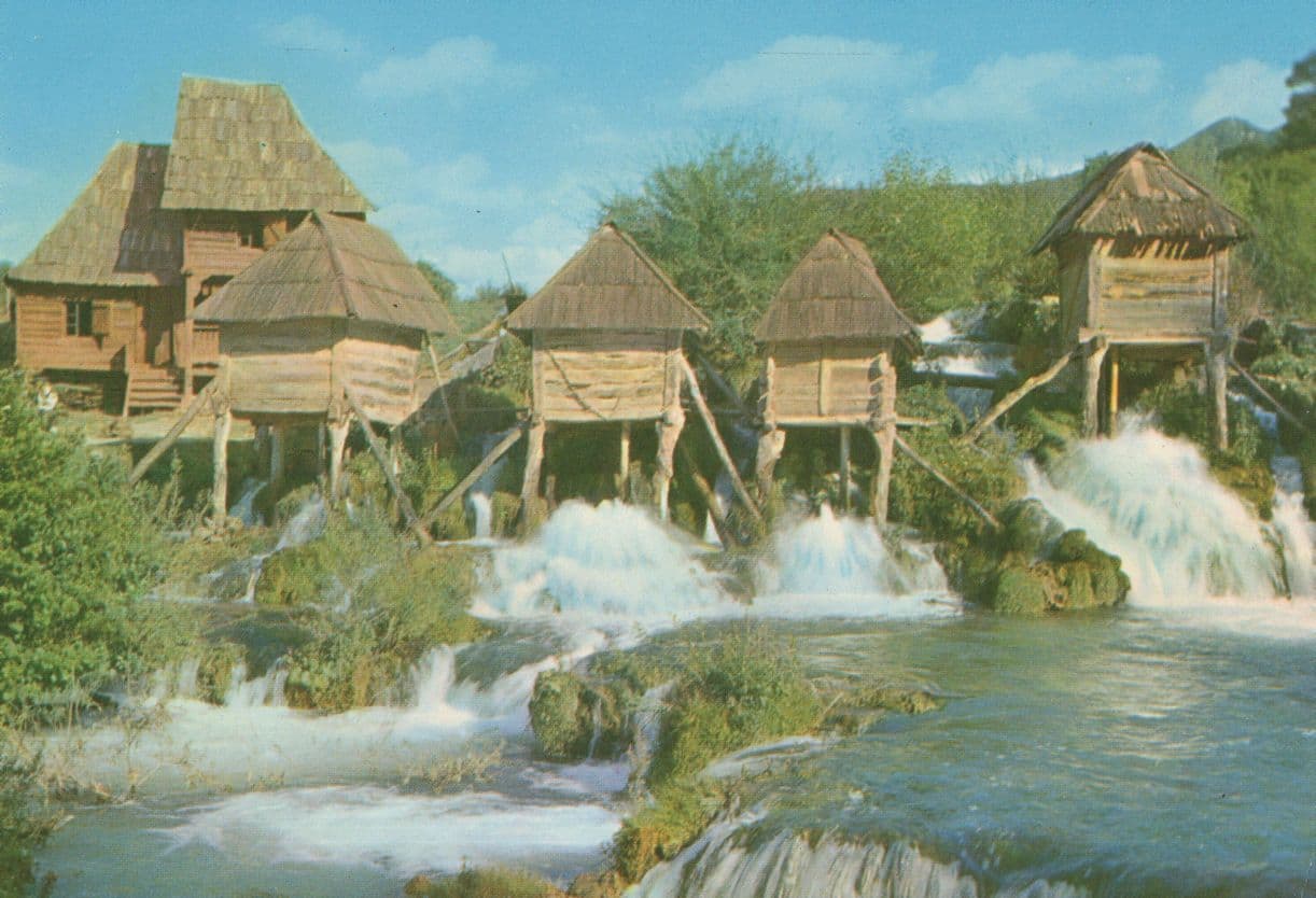 Jajce Watermills on the Pliva River Bosnia Postcard