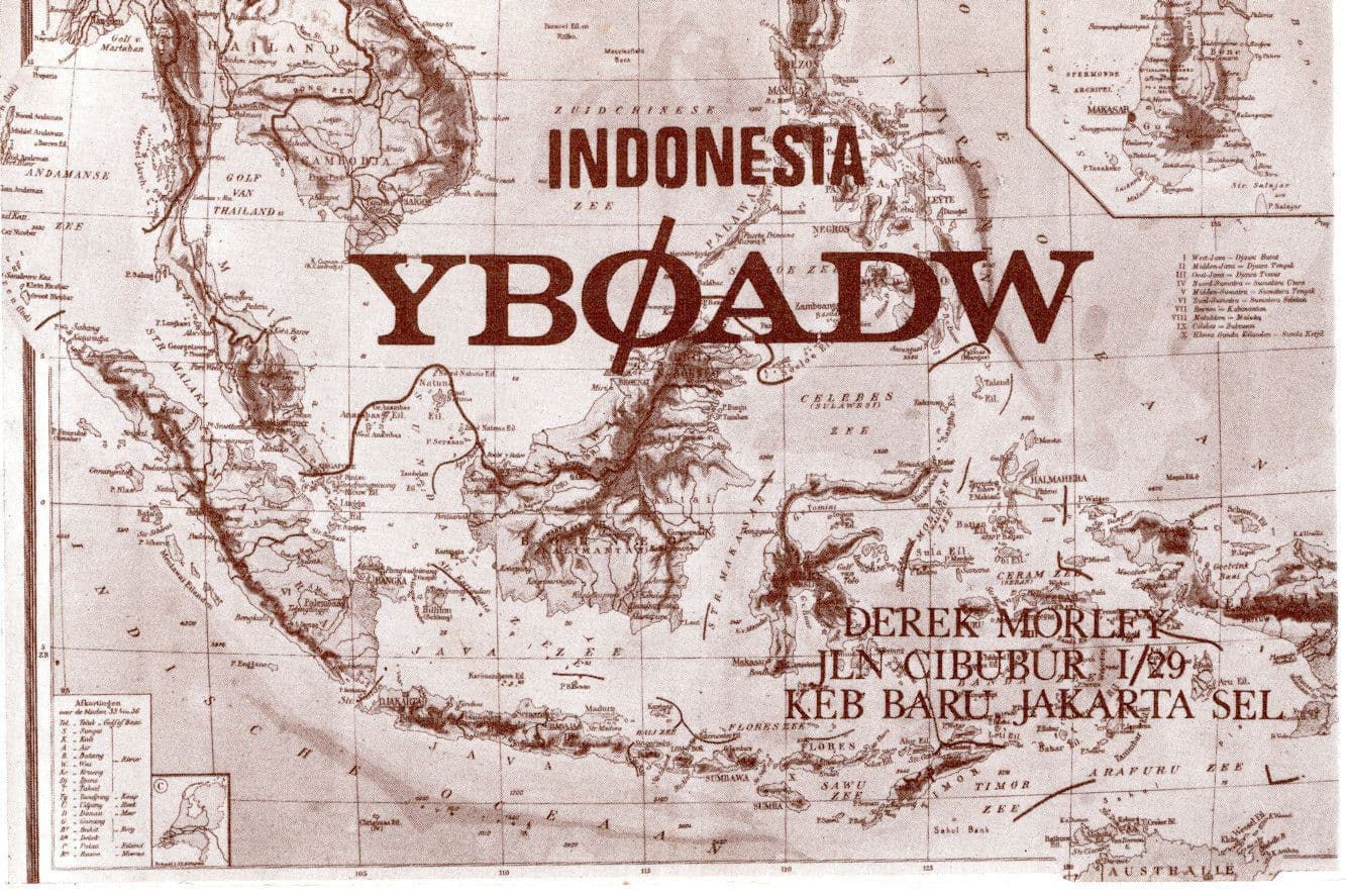 Jakarta Indonesia QSL Amateur Radio Postcard Map Card