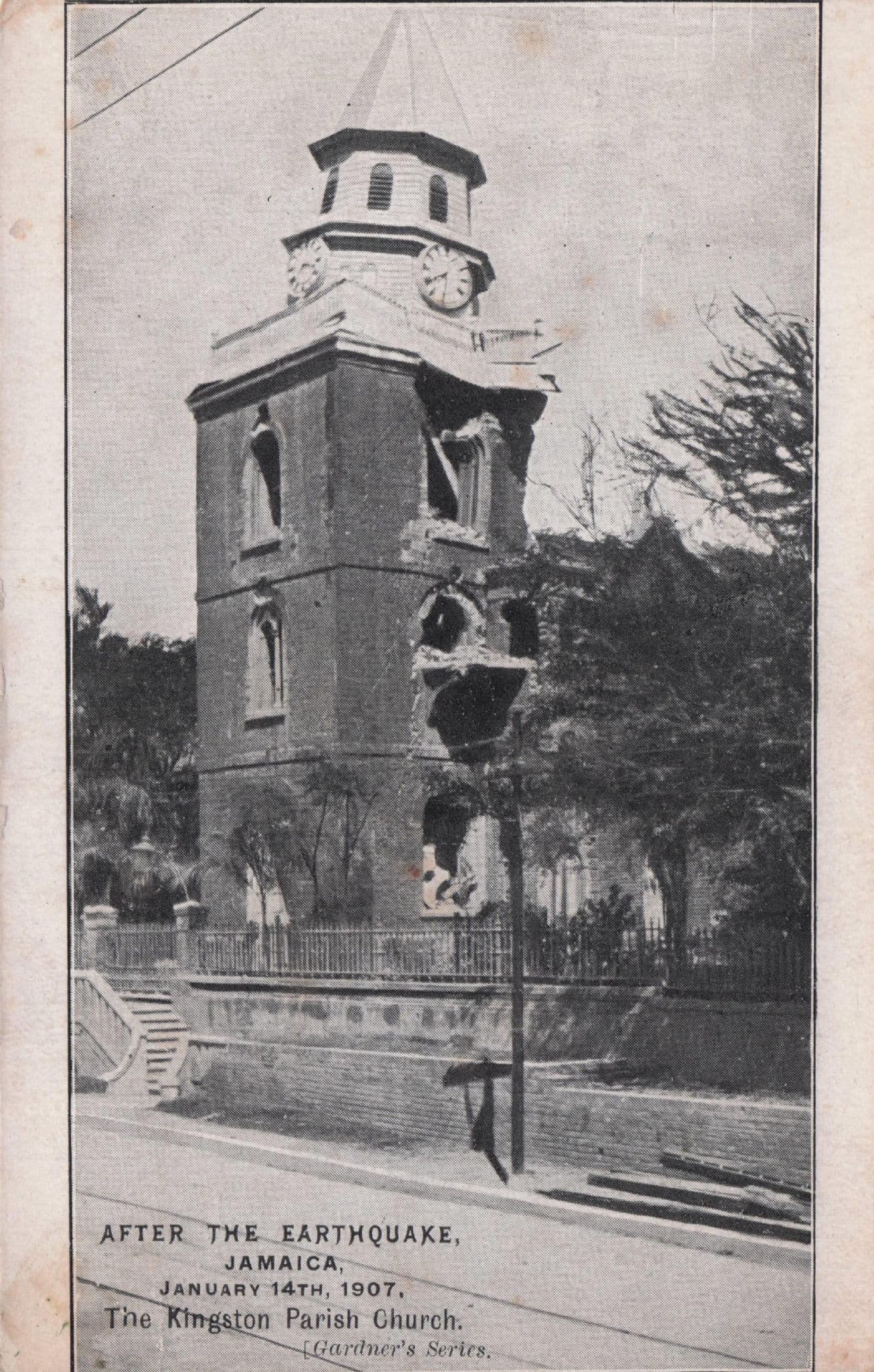 Jamaica Kingston Church After Disaster Earthquake 1907 Old Postcard