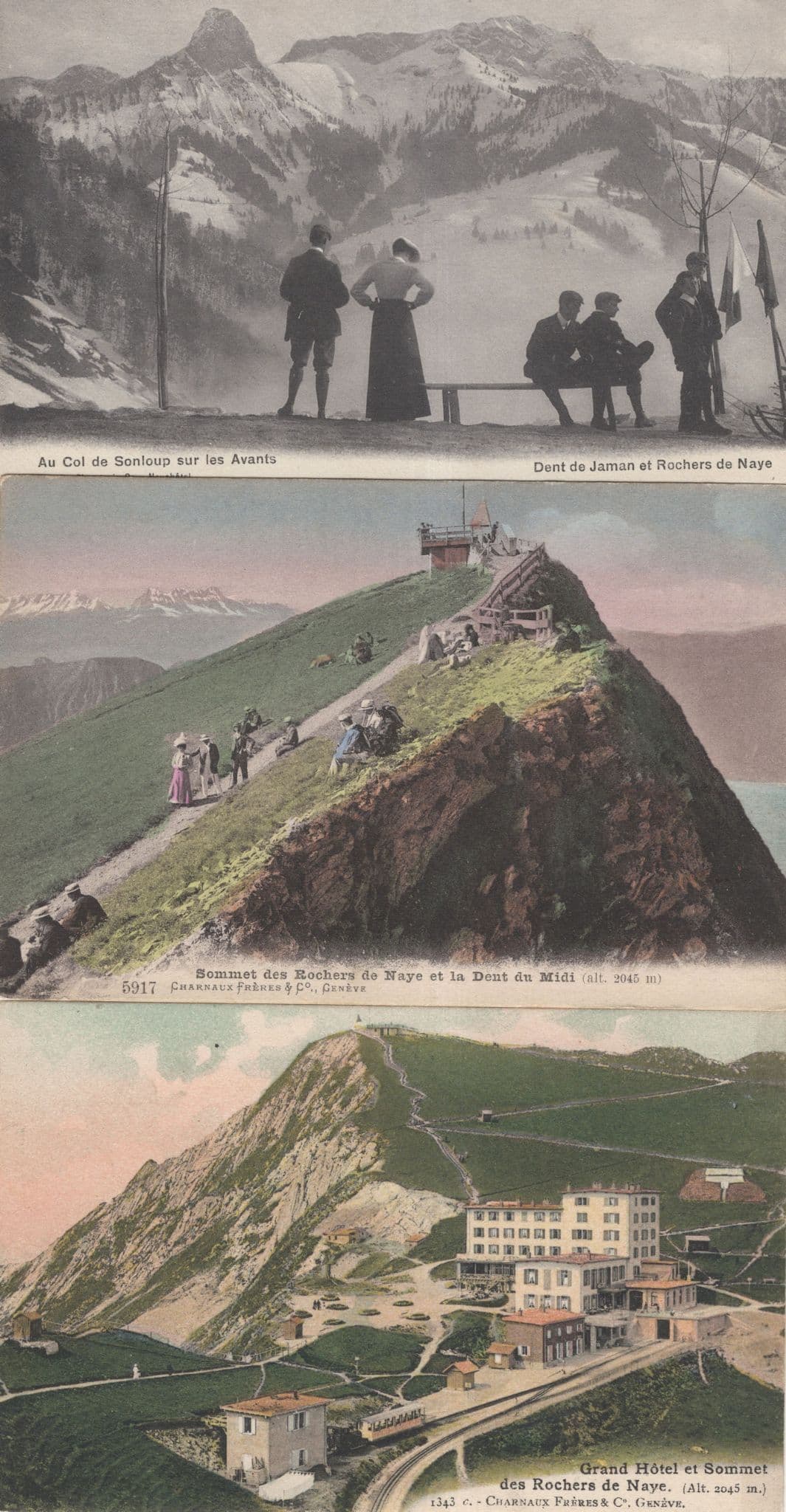 Jaman Rochers De La Naye Summit Hotel 3x Swiss Postcard s