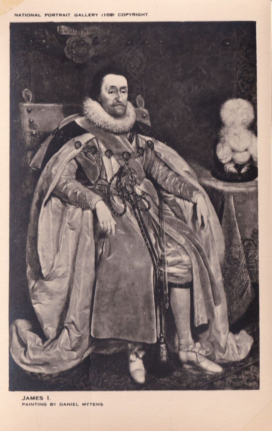 James 1st I National Portrait Gallery Antique Painting Postcard