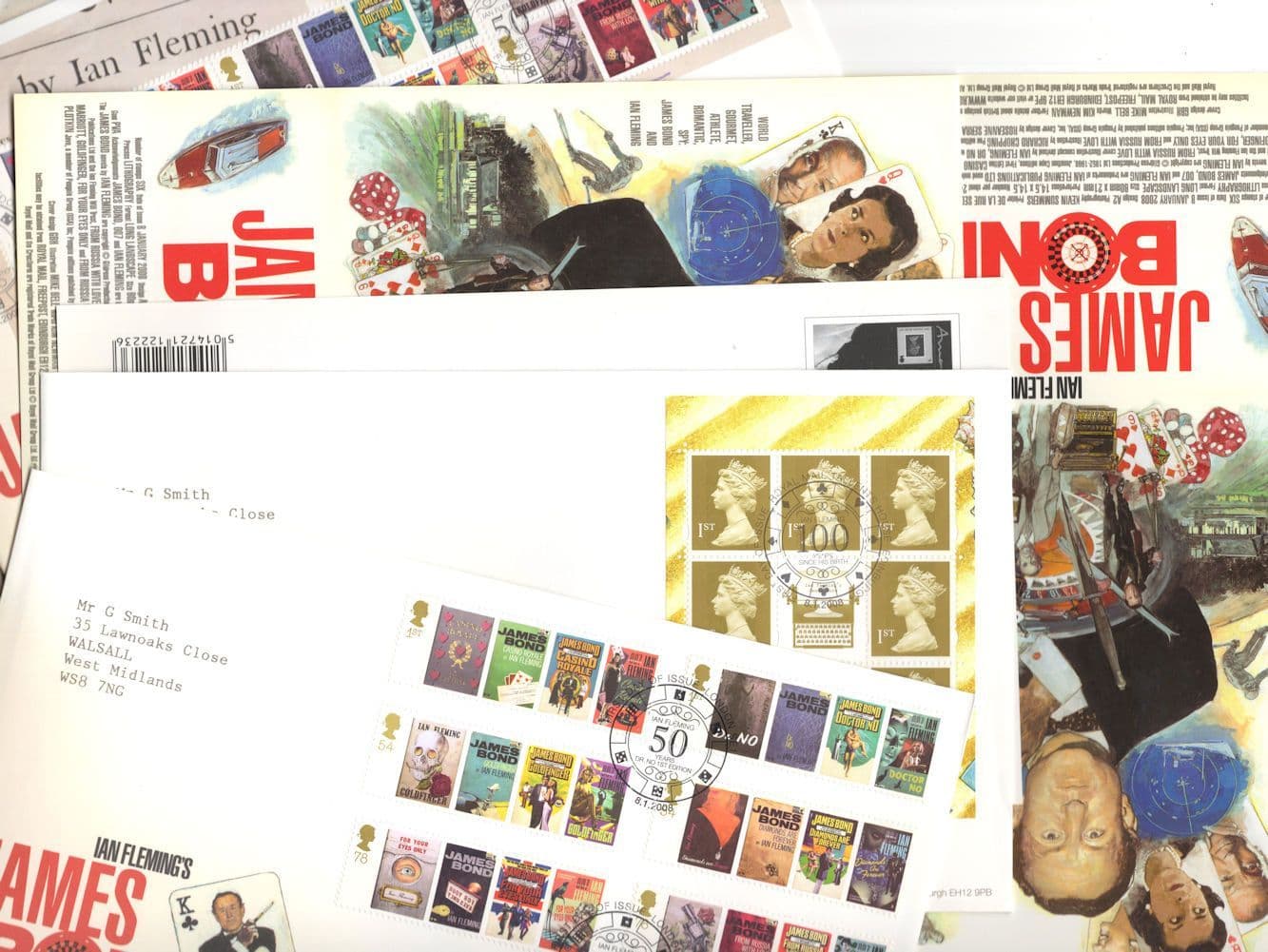 James Bond 2008 MULTI Unidentified Facimile Signed FDC & Ephemera