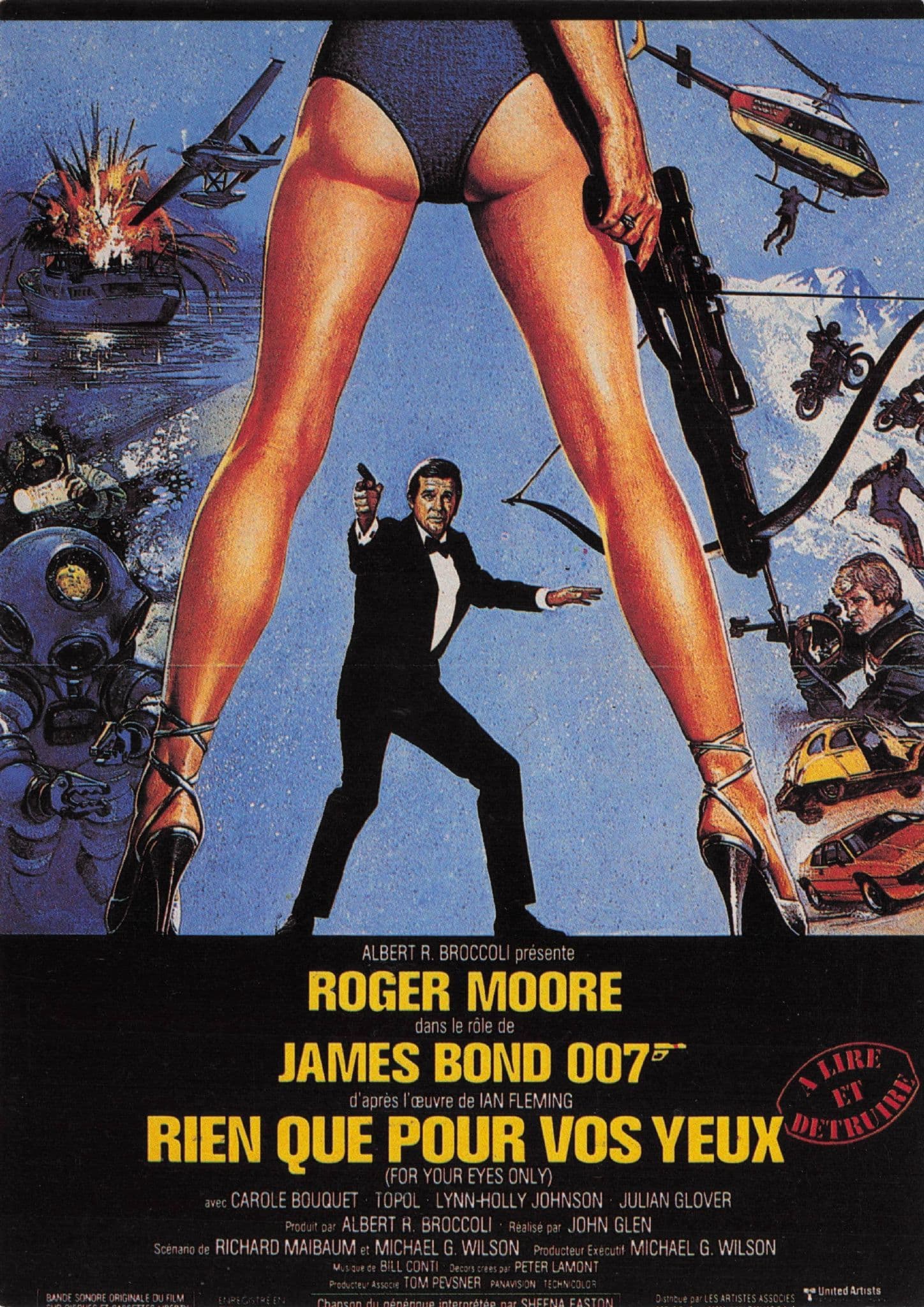 James Bond Rien Que Pour Vos Yeux Film French Vintage Poster Postcard