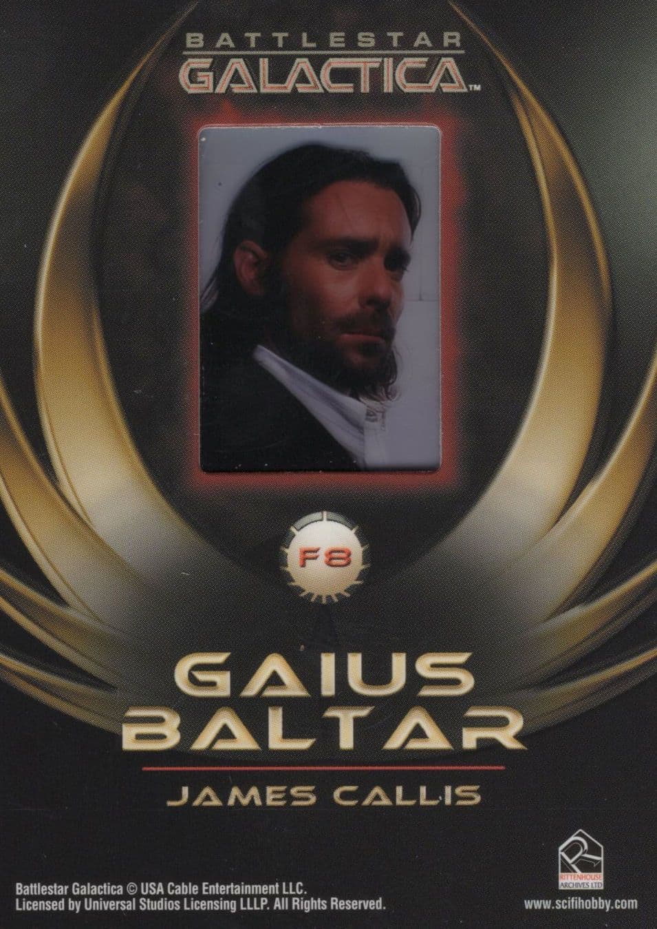 James Callis RARE Film Cell Clip Battlestar Galactica Trade Card