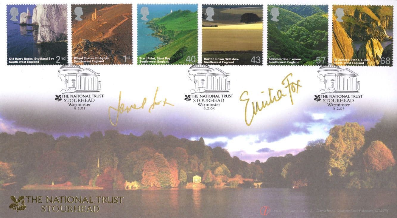 James & Emilia Fox National Trust LTD TO 75 MULTI Hand Signed FDC