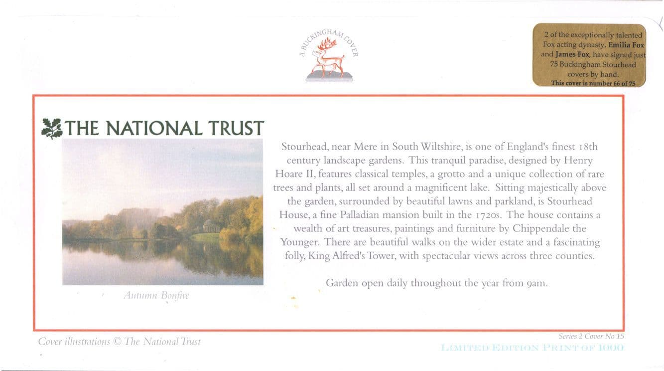 James & Emilia Fox National Trust LTD TO 75 MULTI Hand Signed FDC