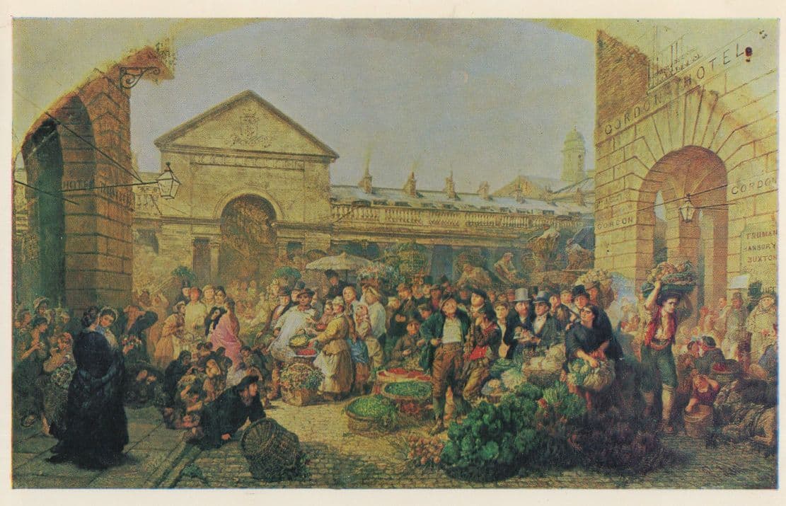 James Street Covent Garden London in 1864 Painting Postcard