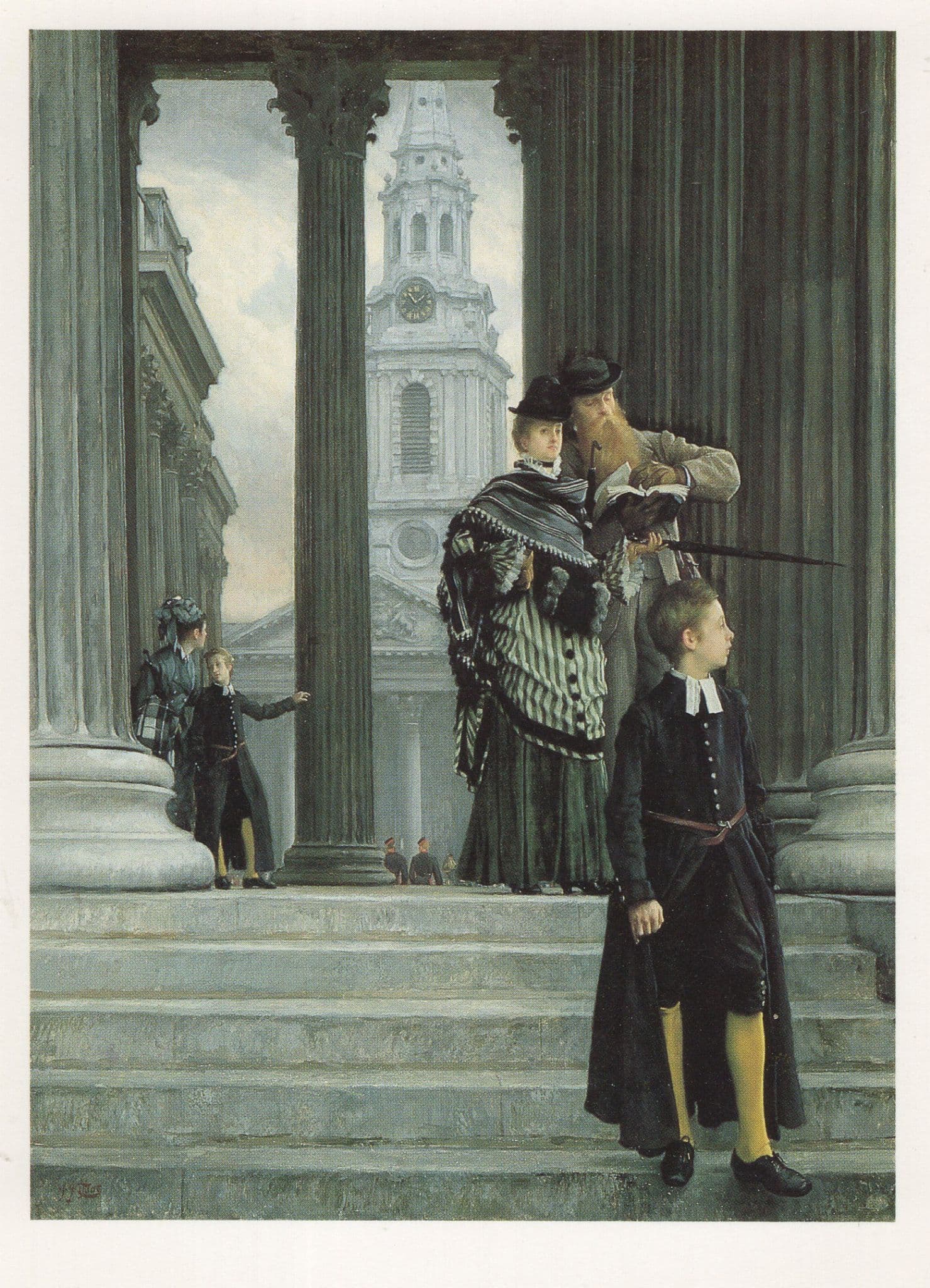 James Tissot London Visitors Victorian Tourists Painting Postcard
