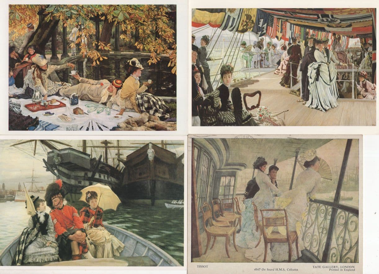 James Tissott HMS Calcutta Portsmouth Dockyard 4x Ship Postcard s