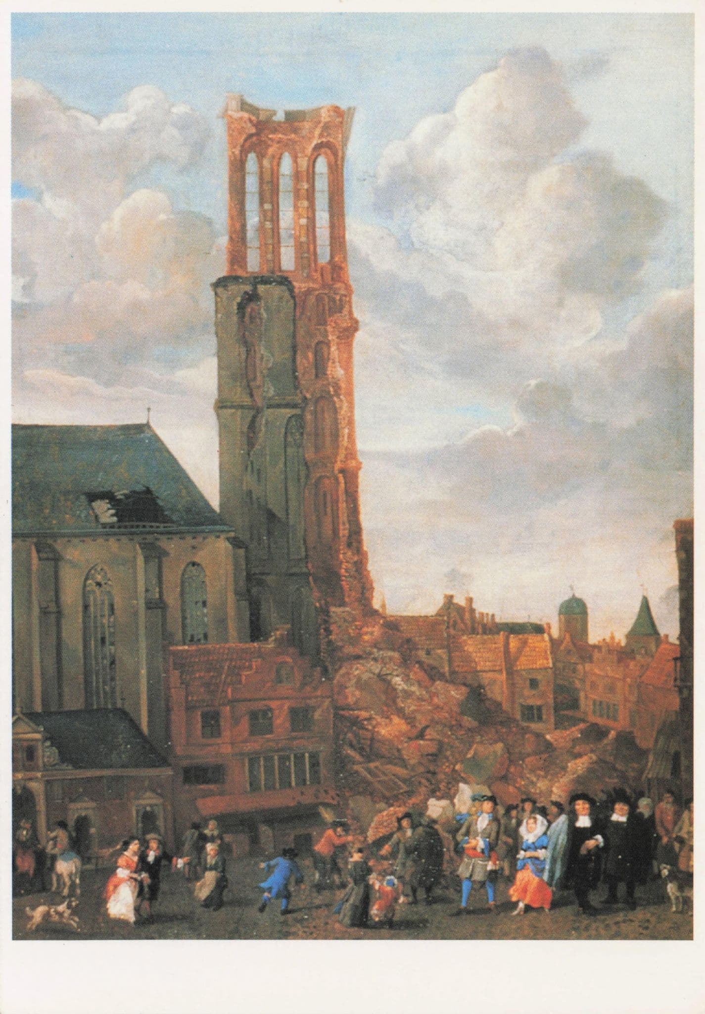 Jan Grasdorp Michaelkerk Te Zwolle Painting Postcard