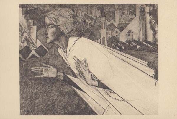 Jan Toorop Het Heillige Schreed Art Painting Postcard