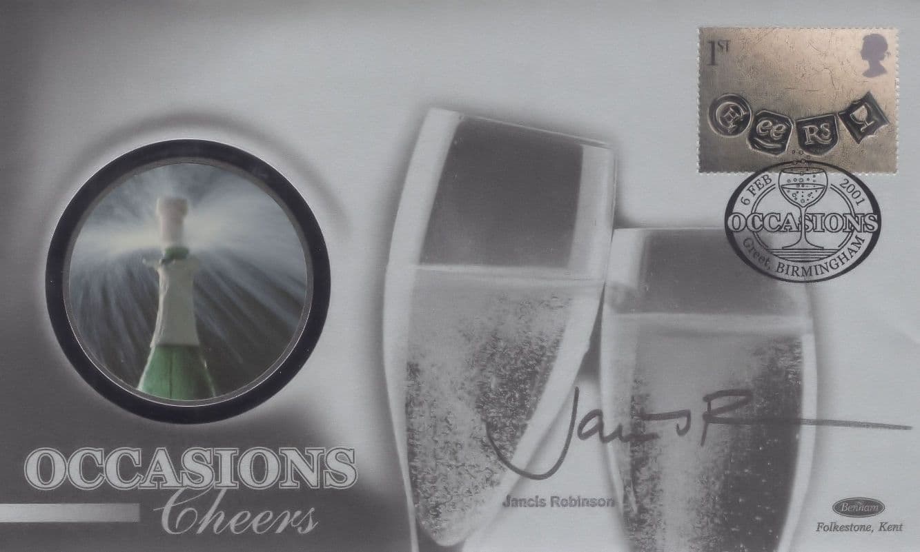 Jancis Robinson Queen Elizabeth Wine Expert Rare Hand Signed FDC