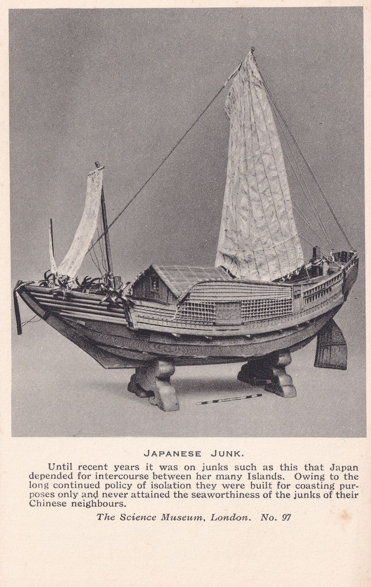 Japanese Junk Old Ship Model Postcard